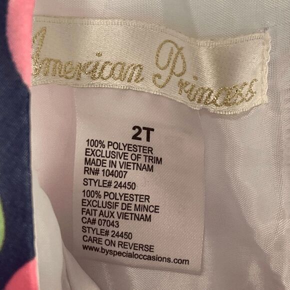 American Princess Layered Rose Print Dress Size 2T - Picture 7 of 7